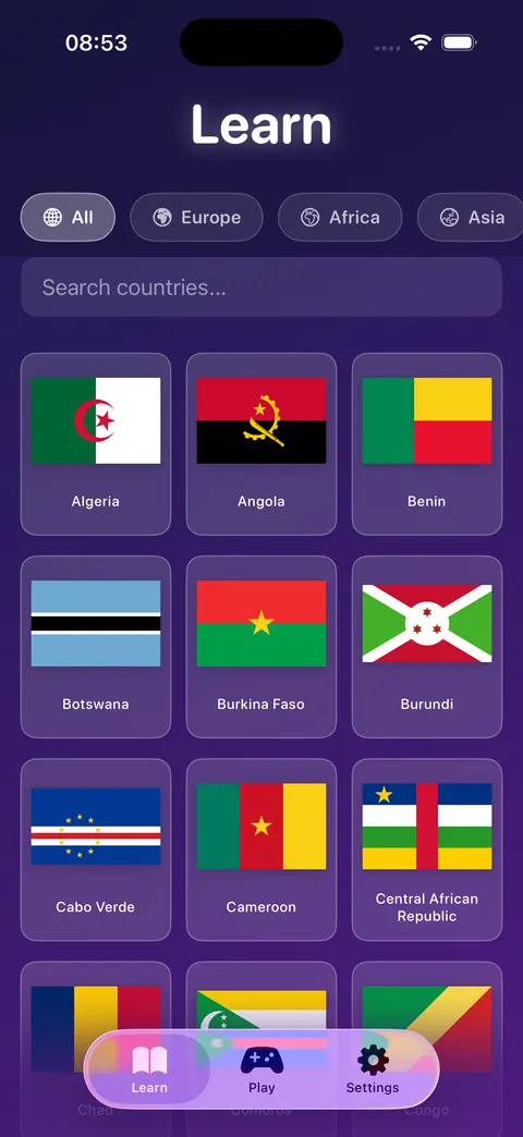 Learn — All Continents
